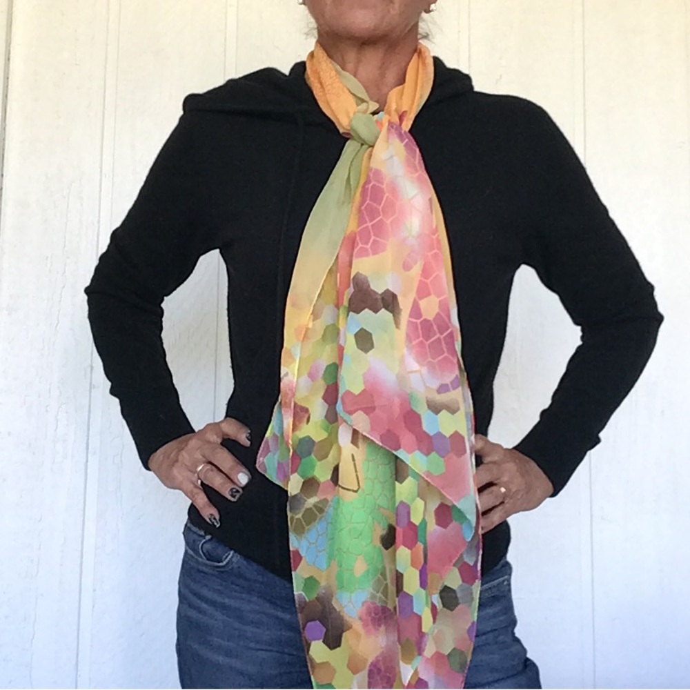 VINTAGE BUTTERLY SCARF  HAIR NECK SCARF